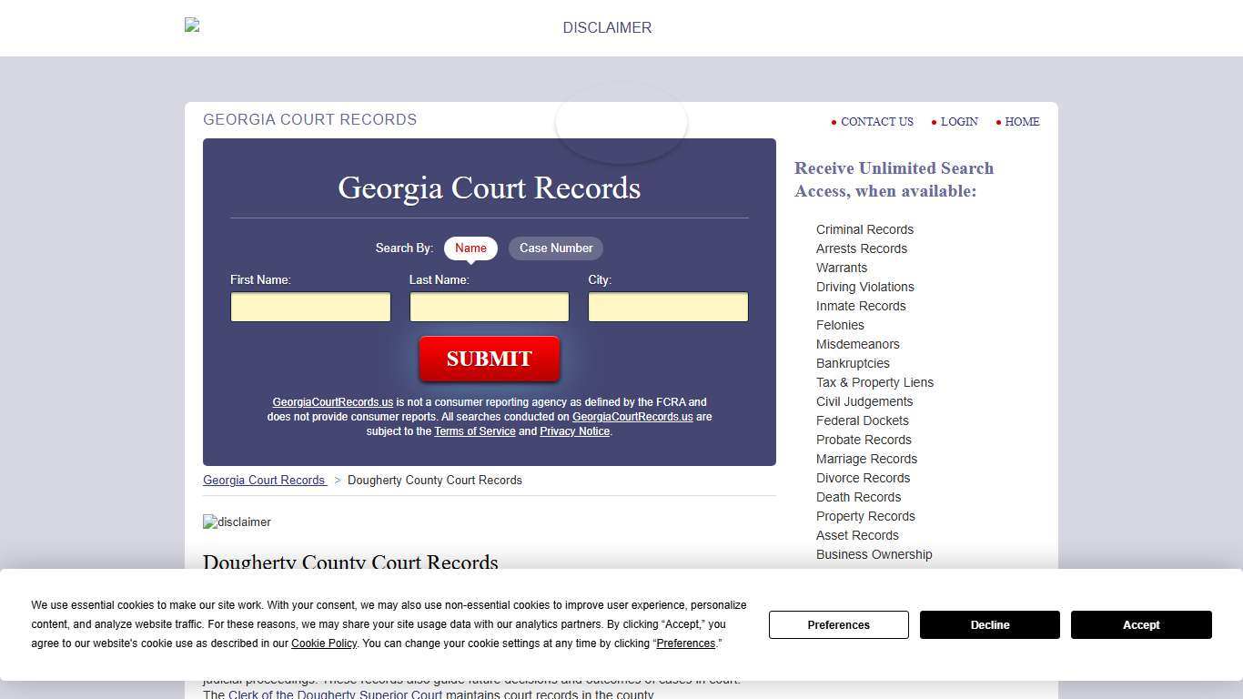 Dougherty County Court Records GeorgiaCourtRecords.us